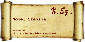 Nobel Szabina névjegykártya